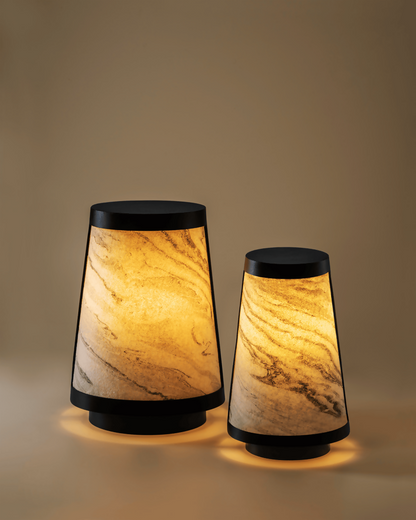 Nora Table Lamps in Zebra Marble l & S