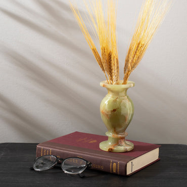 6-Inch Onyx Flower Vase – Natural Gemstone Decorative Vase for Elegant Home & Office Decor