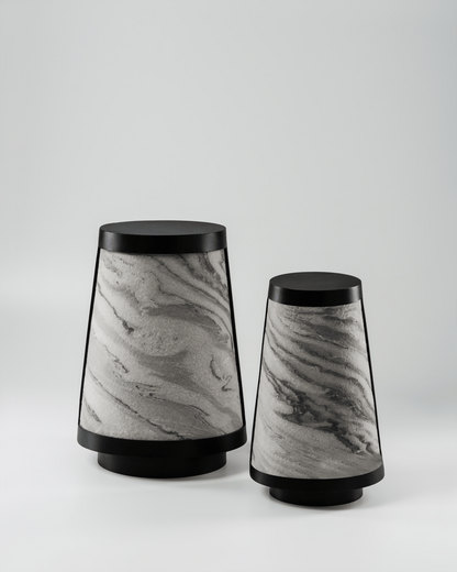 Nora Table Lamps in Zebra Marble l & S(1)